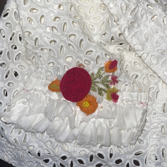 Fuego cotton eyelet embroidered white 3/4 sleeve jacket IT44 US8 - Picture 11 of 14